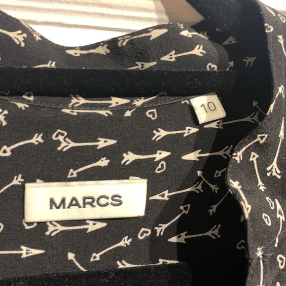 🌟Host Pick🌟 MARCS Australia 100% silk black and white arrows mini dress - Picture 7 of 14